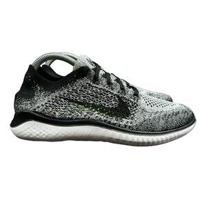 Nike Free RN Flyknit 2018 White Black Running Shoes 942839-101 Women's Size 9.5